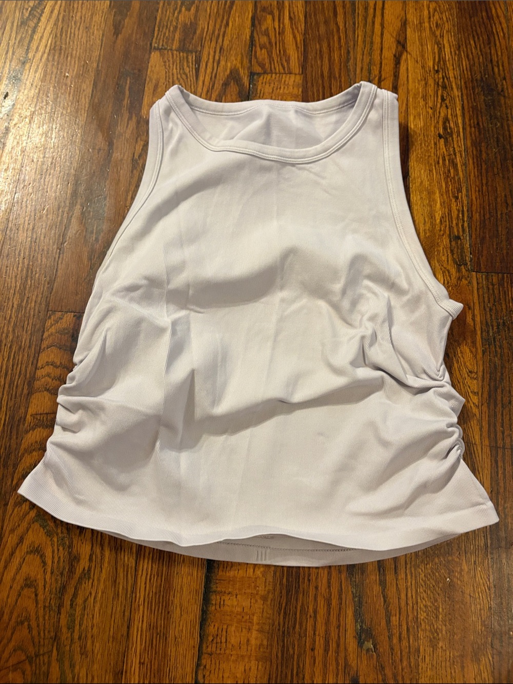 🎉OQQ Sleeveless White Ruched-Side Tank Top